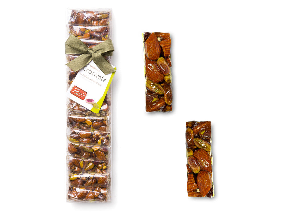 Tocchetti di Croccante al Pistacchio e Mandorla di Sicilia in astuccio