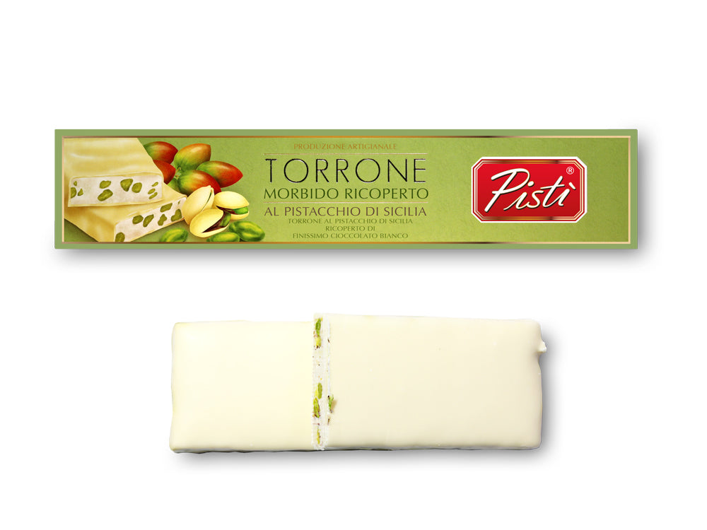 Torrone morbido al Pistacchio di Sicilia con cioccolato bianco | Pisti Shop