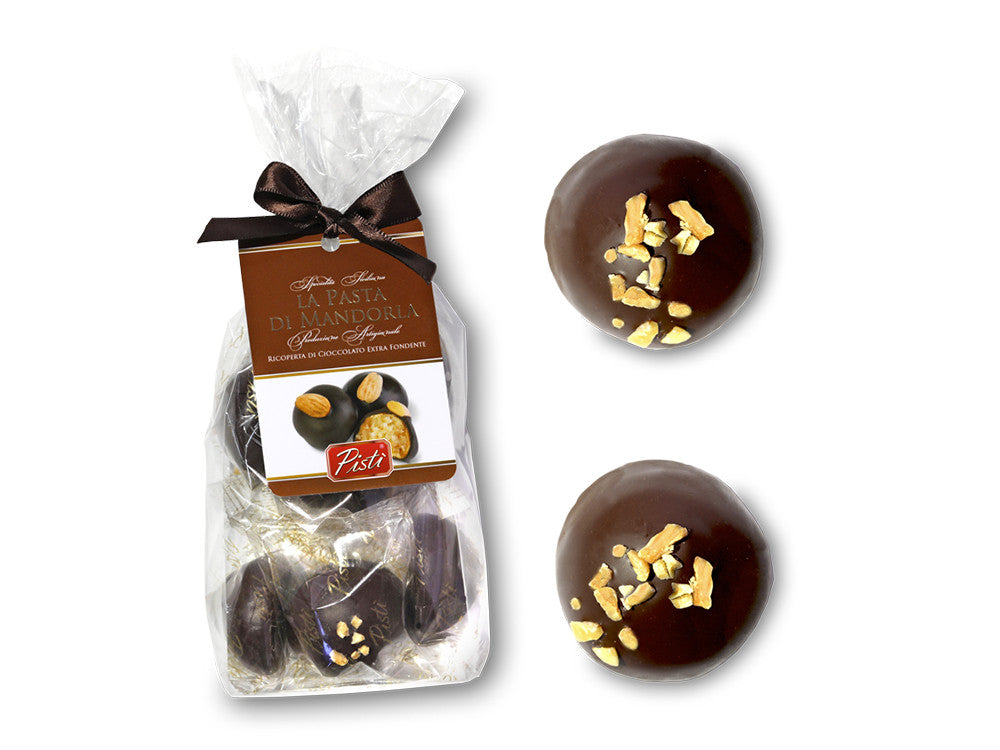 Pasta di Mandorla ricoperta di cioccolato fondente extra | Pisti Shop