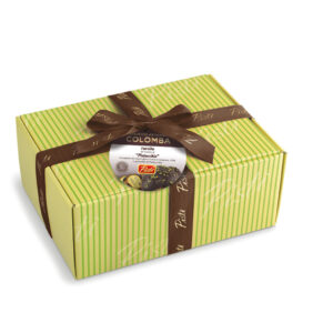 Colomba Farcita con Crema di Pistacchio e Ricoperta di Cioccolato Fondente - Scatola