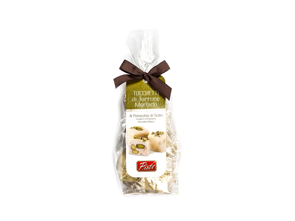 Tocchetti di Torrone morbido al Pistacchio di Sicilia con cioccolato bianco | Pisti Shop