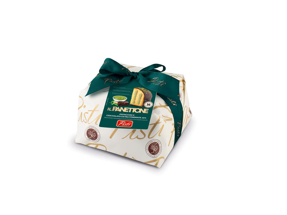 Panettone Farcito al Pistacchio e Ricoperto di Cioccolato Fondente - Image 2