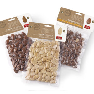 Tris di Mandorle Siciliane Intere, Pelate Intere e Tostate e Salate - Pisti Shop