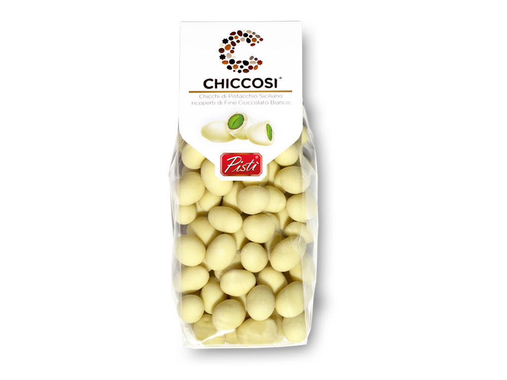 Chicchi di Pistacchio ricoperti di cioccolato bianco | Pisti Shop